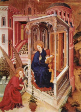 Репродукция картины "the annunciation (from altar of philip the bold)" художника "брудерлам мельхиор"
