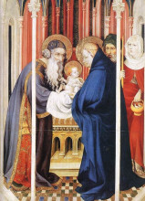 Репродукция картины "the presentation of christ (from altar of philip the bold)" художника "брудерлам мельхиор"