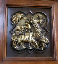 Копия картины "the sacrifice of isaac, bronze competition relief for the baptistry doors, florence, 1401 (bronze)" художника "брунеллески филиппо"
