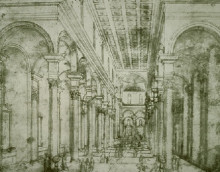 Репродукция картины "perspective drawing for church of santo spirito in florence" художника "брунеллески филиппо"