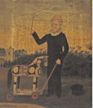 Картина "young boy with toy horse" художника "брэдли джон"