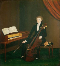 Репродукция картины "the cellist" художника "брэдли джон"