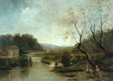Репродукция картины "old corn mill, stockbridge" художника "брэдли джон"