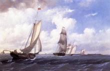 Картина "the &#39; mary&#39; of boston returning to port" художника "брэдфорд уильям"