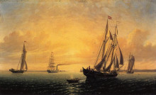 Картина "the schooner &#39;jane&#39; of bath, maine" художника "брэдфорд уильям"