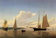 Копия картины "stowing sails off fairhaven" художника "брэдфорд уильям"