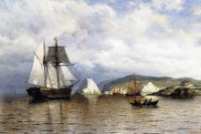 Репродукция картины "entering harbor, coast of labrador" художника "брэдфорд уильям"