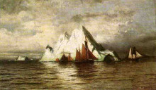 Репродукция картины "fishing boats and icebergs" художника "брэдфорд уильям"