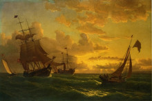 Картина "shipping in rough waters" художника "брэдфорд уильям"