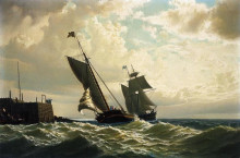 Копия картины "making harbor" художника "брэдфорд уильям"