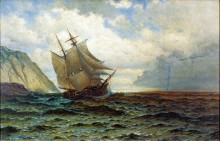 Репродукция картины "brigantine off the lee shore" художника "брэдфорд уильям"