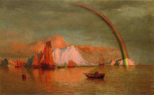 Копия картины "arctic sunset with rainbow" художника "брэдфорд уильям"