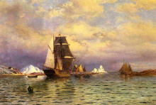 Картина "looking out of battle harbor" художника "брэдфорд уильям"