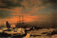Репродукция картины "ice dwellers watching the invaders" художника "брэдфорд уильям"