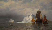Картина "whaler and fishing vessels near the coast of labrador" художника "брэдфорд уильям"