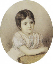 Репродукция картины "мария кикина в детстве" художника "брюллов карл"