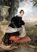 Репродукция картины "портрет княгини е.п.салтыковой" художника "брюллов карл"