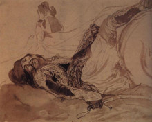 Копия картины "раненый грек, упавший с лошади" художника "брюллов карл"
