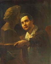 Копия картины "портрет скульптора и.п.витали" художника "брюллов карл"