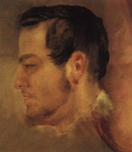 Копия картины "профиль головы глинки" художника "брюллов карл"