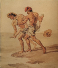 Репродукция картины "насильное купание" художника "брюллов карл"