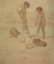 Репродукция картины "лаццарони и дети" художника "брюллов карл"