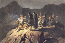 Репродукция картины "участники экспедиции на везувий" художника "брюллов карл"