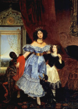 Копия картины "портрет графини юлии павловны самойловой с джованиной пачини и арапчонком" художника "брюллов карл"