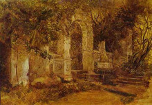 Репродукция картины "руины в парке" художника "брюллов карл"