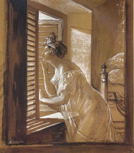 Картина "женщина, посылающая поцелуй из окна" художника "брюллов карл"