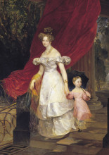 Репродукция картины "портрет великой княгини елены павловны с дочерью марией" художника "брюллов карл"