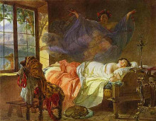 Репродукция картины "сон молодой девушки перед рассветом" художника "брюллов карл"