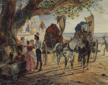 Копия картины "гулянье в альбано" художника "брюллов карл"