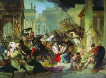 Репродукция картины "нашествие гензериха на рим" художника "брюллов карл"