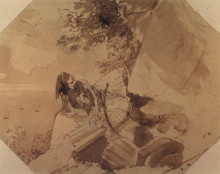 Копия картины "грек, лежащий на скале" художника "брюллов карл"