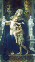 Репродукция картины "the virgin, jesus and saint john baptist" художника "бугро вильям адольф"