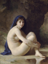 Репродукция картины "seated nude" художника "бугро вильям адольф"