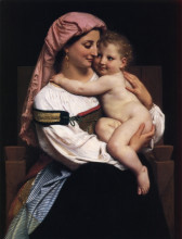 Репродукция картины "woman of cervara and her child" художника "бугро вильям адольф"