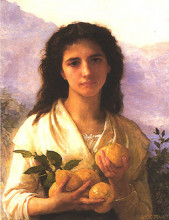 Картина "girl holding lemons" художника "бугро вильям адольф"
