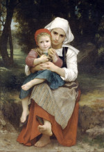Картина "breton brother and sister" художника "бугро вильям адольф"