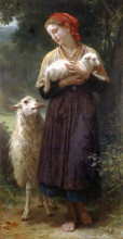 Репродукция картины "the shepherdess" художника "бугро вильям адольф"