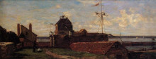 Репродукция картины "the francois ier tower at le havre" художника "буден эжен"