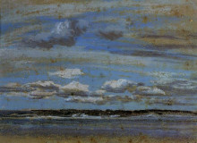 Картина "white clouds over the estuary" художника "буден эжен"