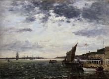 Копия картины "marines landing in brest harbor" художника "буден эжен"