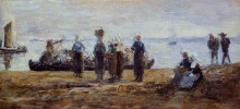 Репродукция картины "the ferry at plougastel" художника "буден эжен"