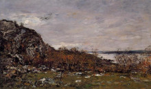 Картина "the mouth of the elorn in the area of brest" художника "буден эжен"