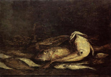 Копия картины "mullet and fish" художника "буден эжен"