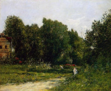 Картина "park cordieres a trouville" художника "буден эжен"
