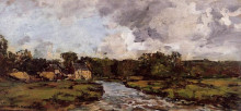 Копия картины "river near hospital" художника "буден эжен"