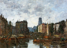 Копия картины "rotterdam, the pont de la bourse" художника "буден эжен"
